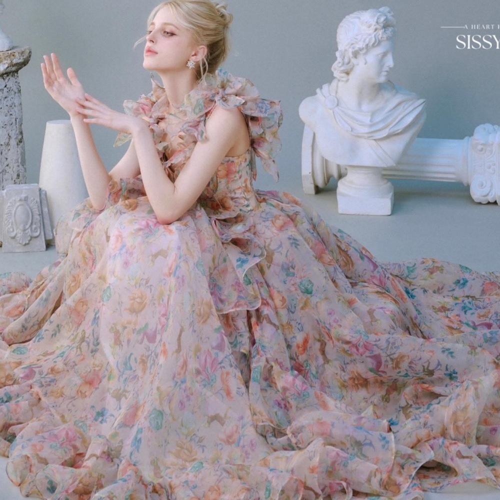 Floral Ruffle Ball Gown - Picture 3 of 6